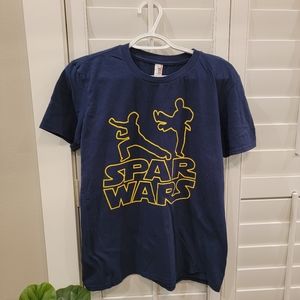 3/$12 Navy Spar Wars Tee- Karate Size M